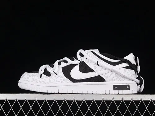 All categories Nk SB Dunk series Nk SB Dunk Low low-top sneakers Nk Dunk Low ESS reverse cashew flower micro industry customized version of deconstructed strap casual sneakers DJ9955-100